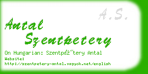 antal szentpetery business card